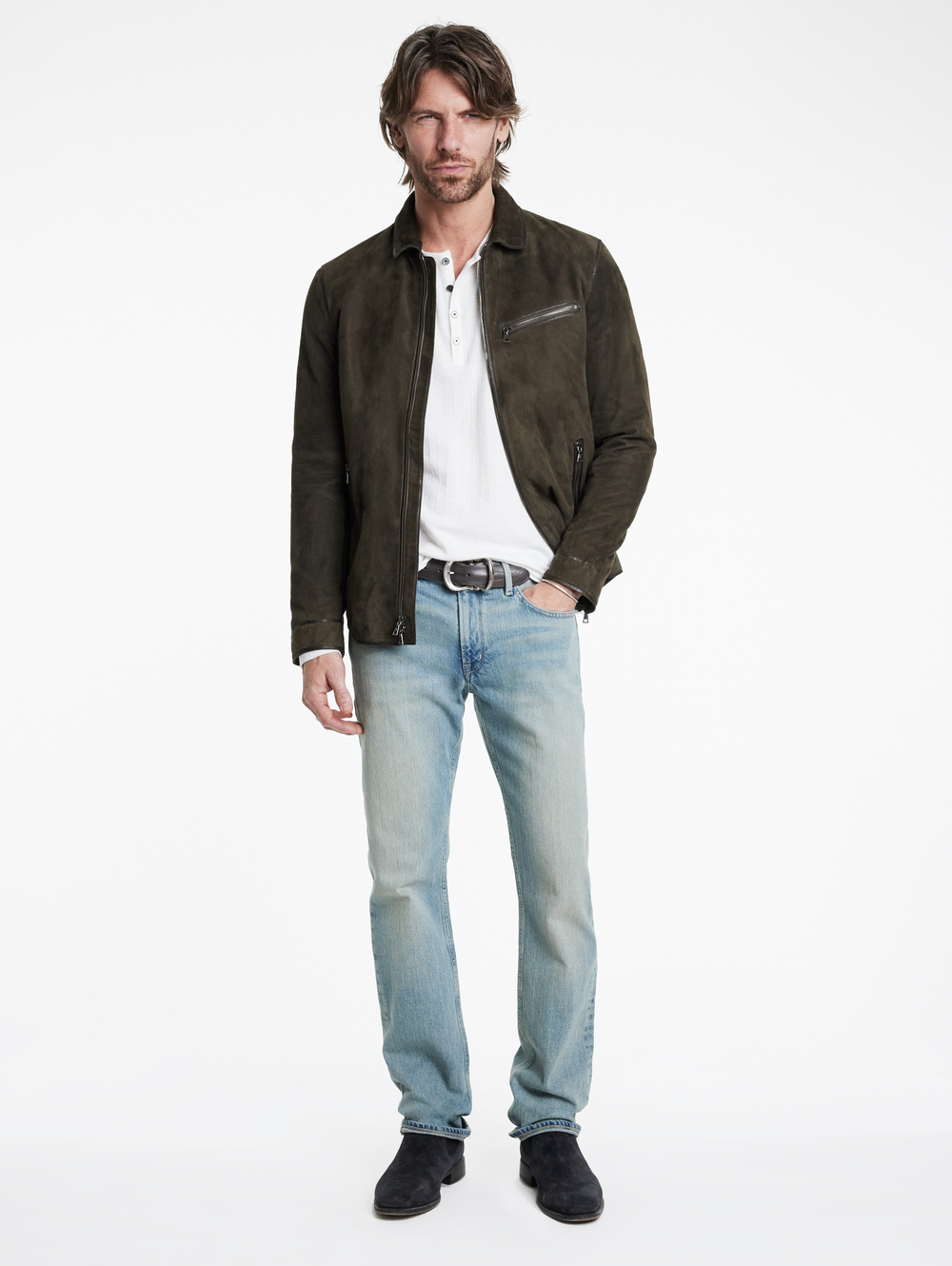 REGULAR FIT, SUN BLEACHED JEAN