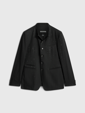 SLIM FIT SINGLE BREASTED CUT-AWAY JACKET WITH MULT