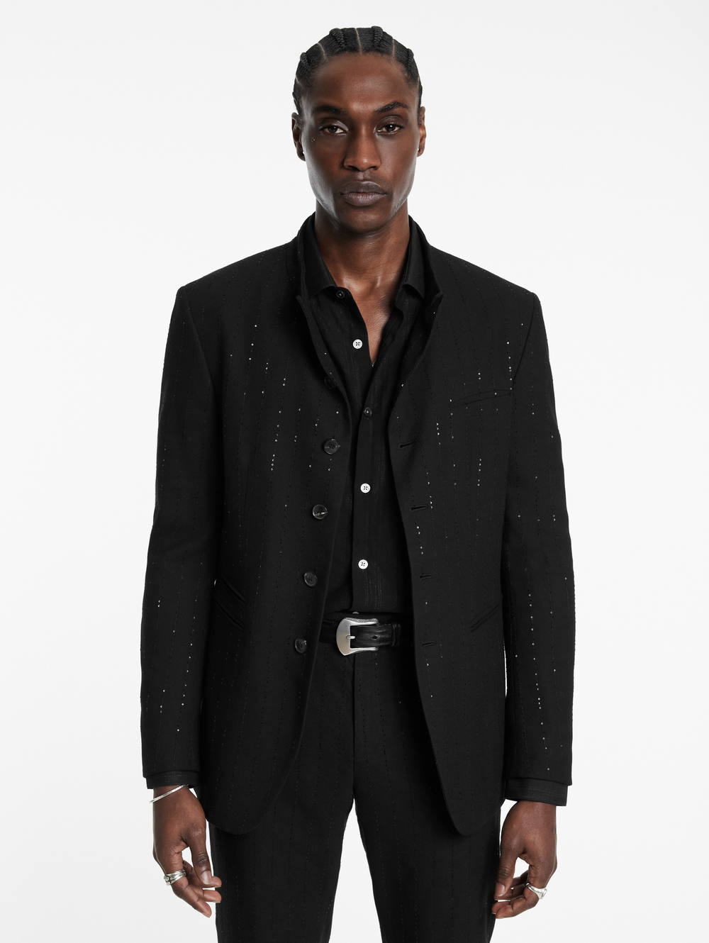 SLIM FIT SINGLE BREASTED CUT-AWAY JACKET WITH MULT