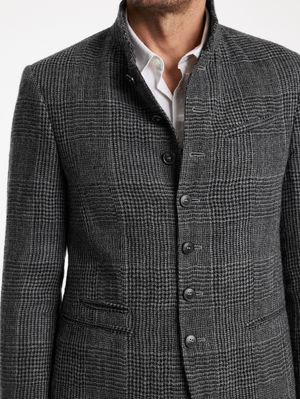 SLIM FIT MULTI BTN CLOSURE JACKET WITH STAND-UP WI
