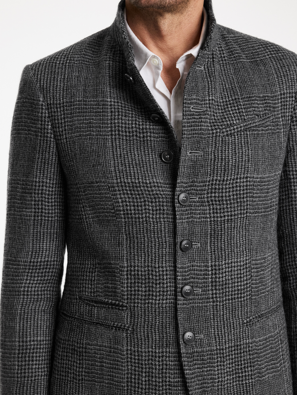SLIM FIT MULTI BTN CLOSURE JACKET WITH STAND-UP WI