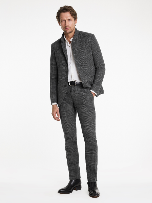 SLIM FIT MULTI BTN CLOSURE JACKET WITH STAND-UP WI