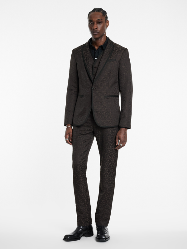 SLIM FIR BTN FRONT CLOSURE JACKET WITH SATIN TAPES