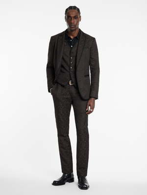 SLIM FIR BTN FRONT CLOSURE JACKET WITH SATIN TAPES