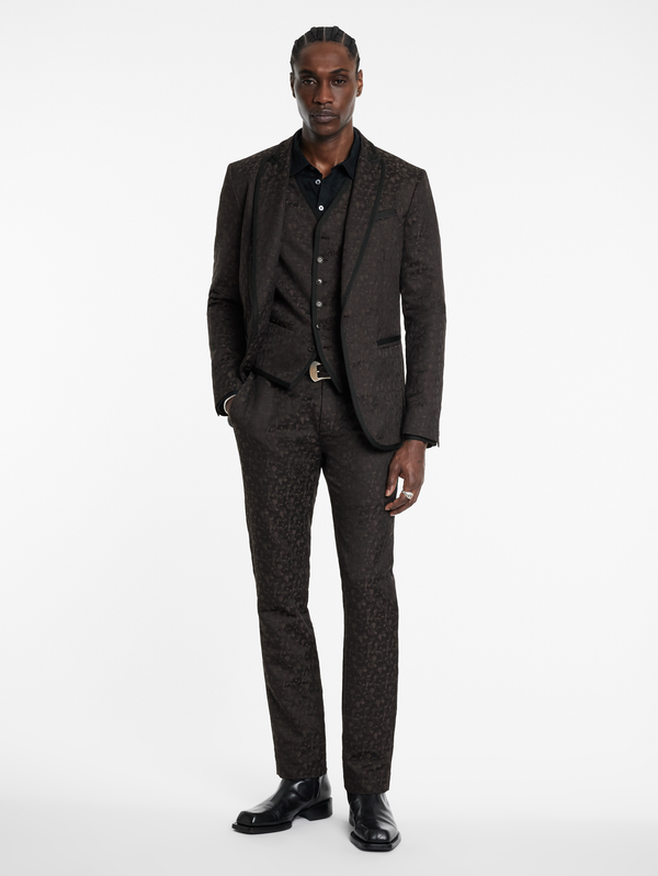 SLIM FIR BTN FRONT CLOSURE JACKET WITH SATIN TAPES