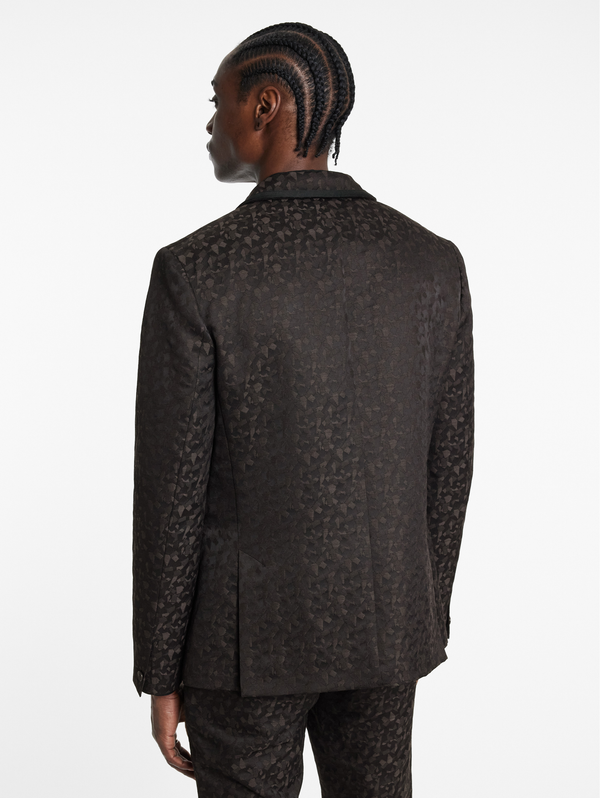 SLIM FIR BTN FRONT CLOSURE JACKET WITH SATIN TAPES