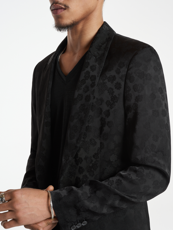 CRESCENT SLIM FIT SHAWL LAPEL JACKET WITH DOUBLE BESOM POCKETS