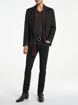 CRESCENT SLIM FIT SHAWL LAPEL JACKET WITH DOUBLE BESOM POCKETS
