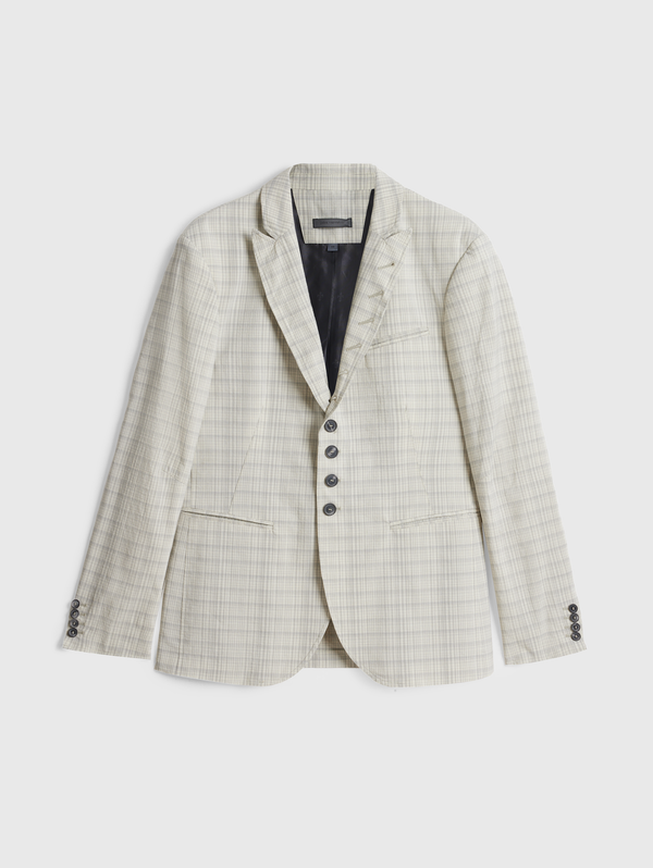 WOOWDWARD SLIM FIT WIRE INSERTED CONVERTIBLE PEAK LAPEL JACKET WITH MULTI BUTTONS