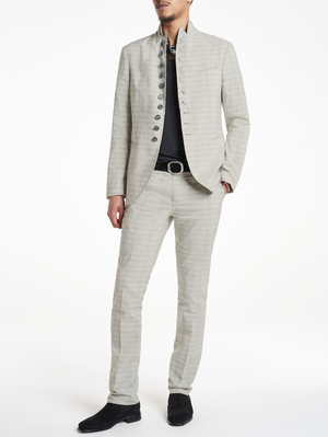 WOOWDWARD SLIM FIT WIRE INSERTED CONVERTIBLE PEAK LAPEL JACKET WITH MULTI BUTTONS