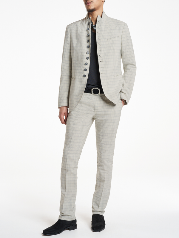 WOOWDWARD SLIM FIT WIRE INSERTED CONVERTIBLE PEAK LAPEL JACKET WITH MULTI BUTTONS