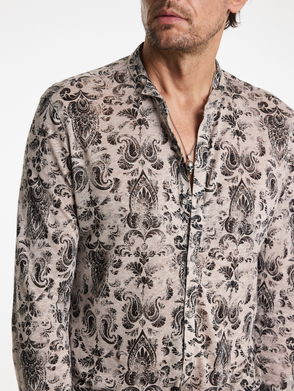 PADRIA REGULAR FIT LS WINGTIP COLLAR SHIRT WITH PA