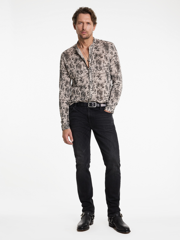PADRIA REGULAR FIT LS WINGTIP COLLAR SHIRT WITH PA