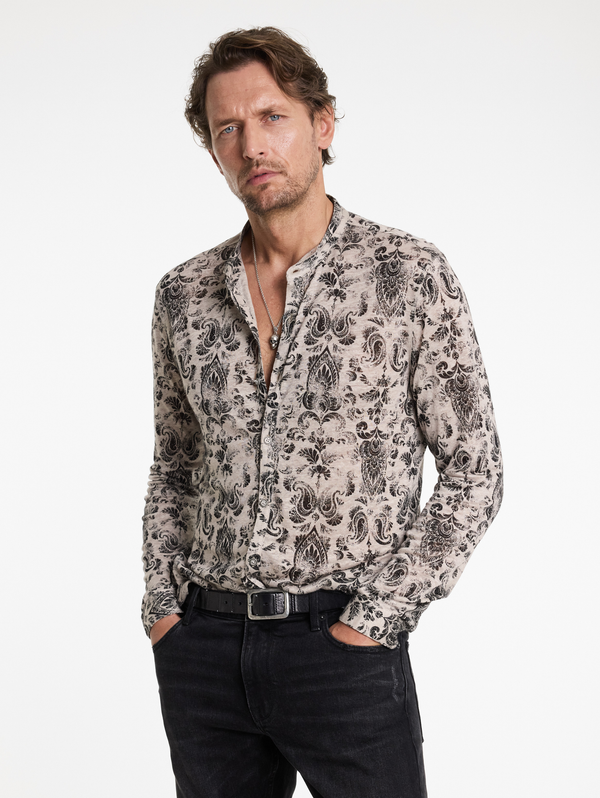 PADRIA REGULAR FIT LS WINGTIP COLLAR SHIRT WITH PA