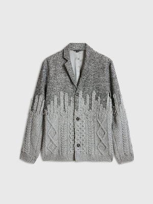 ALESSIO REGULAR FIT TAILORED BLAZER W CABLE KNIT