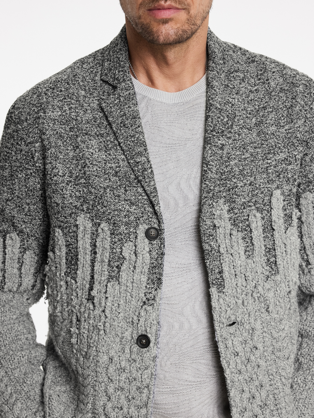 ALESSIO REGULAR FIT TAILORED BLAZER W CABLE KNIT