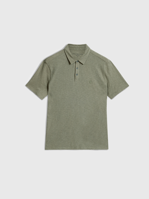 VICTOR SS SLUB CTN POLO W PEACE SIGN EMB