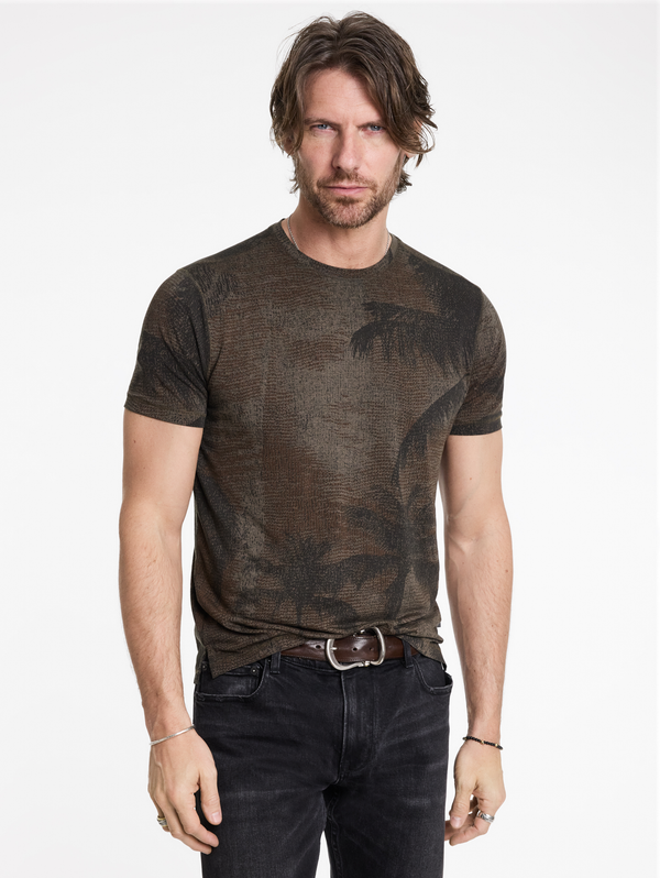 GOBI SS PALM PRINT BURNOUT CREW