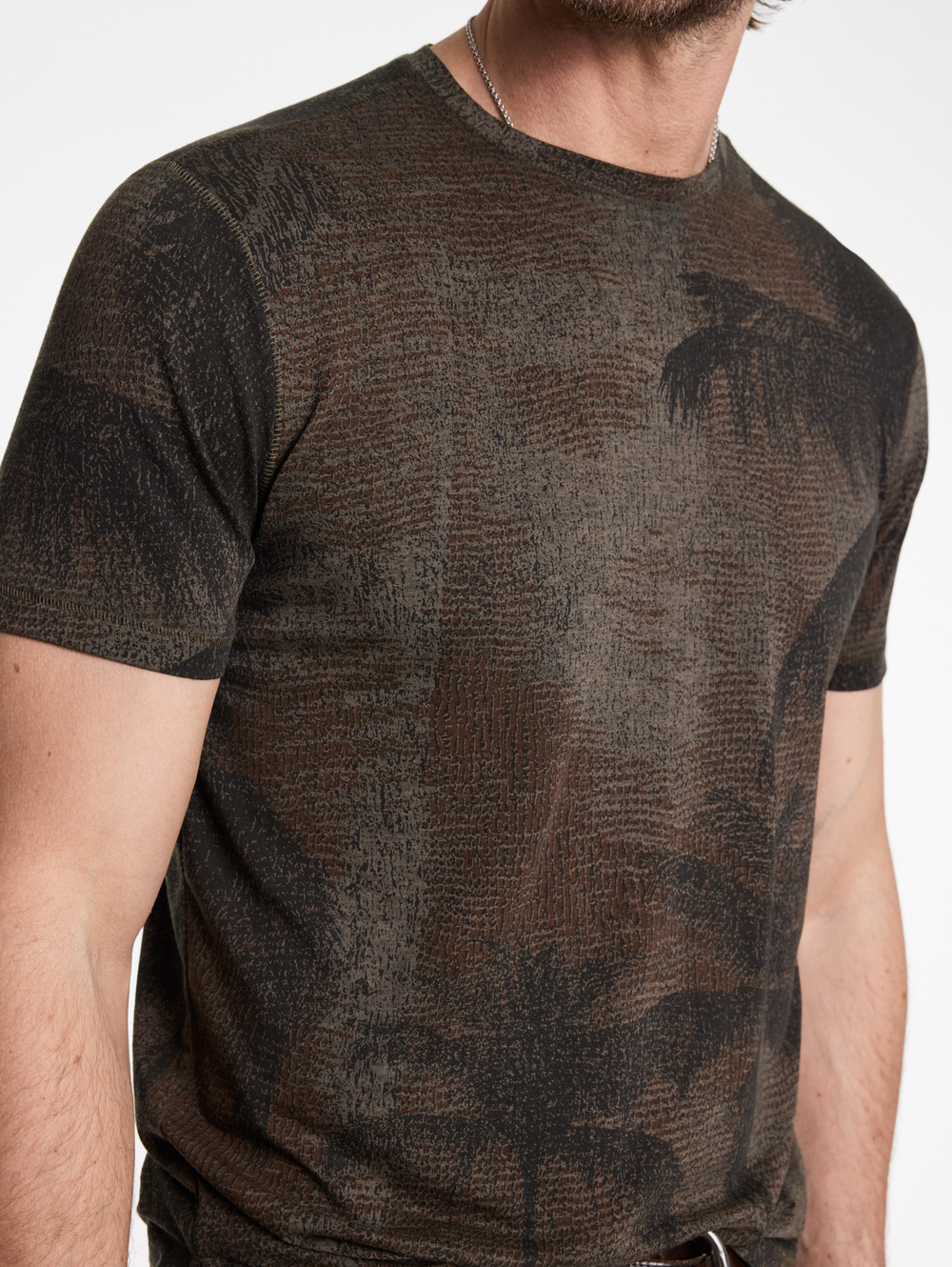 GOBI SS PALM PRINT BURNOUT CREW