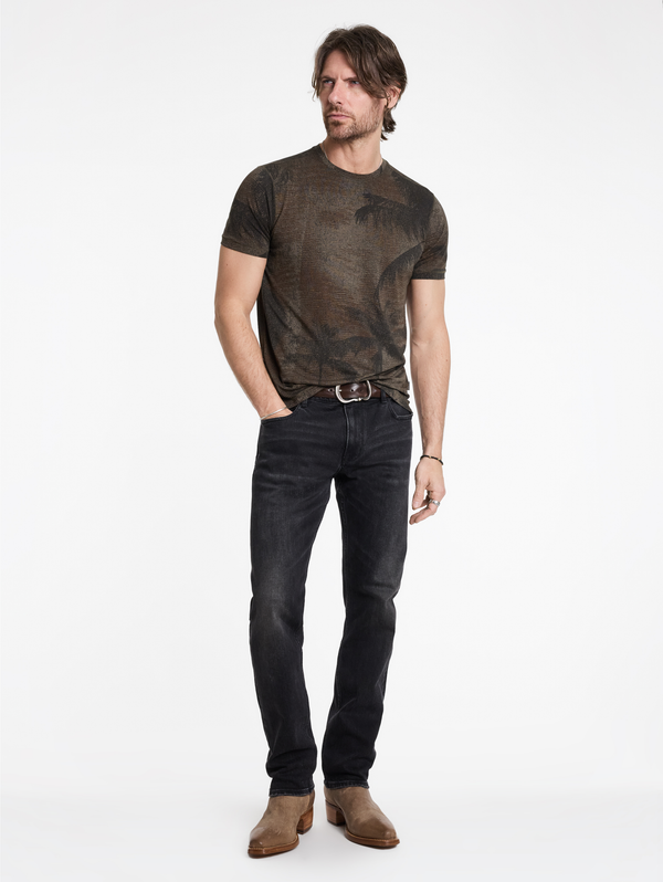 GOBI SS PALM PRINT BURNOUT CREW
