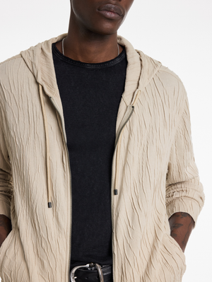 IHSAN FULL ZIP HOOD WITH TEXTURE