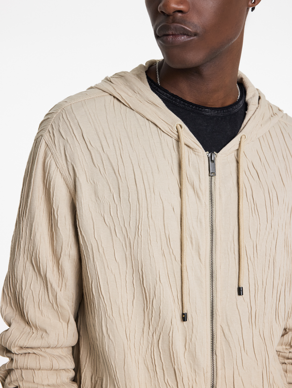 IHSAN FULL ZIP HOOD WITH TEXTURE