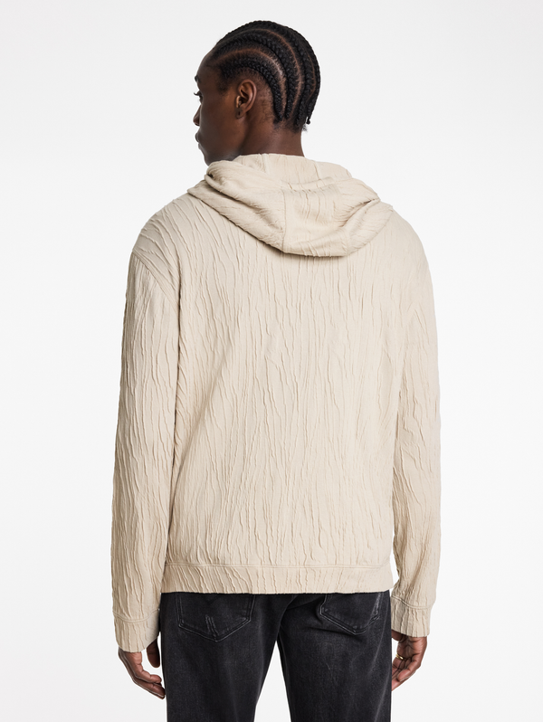 IHSAN FULL ZIP HOOD WITH TEXTURE
