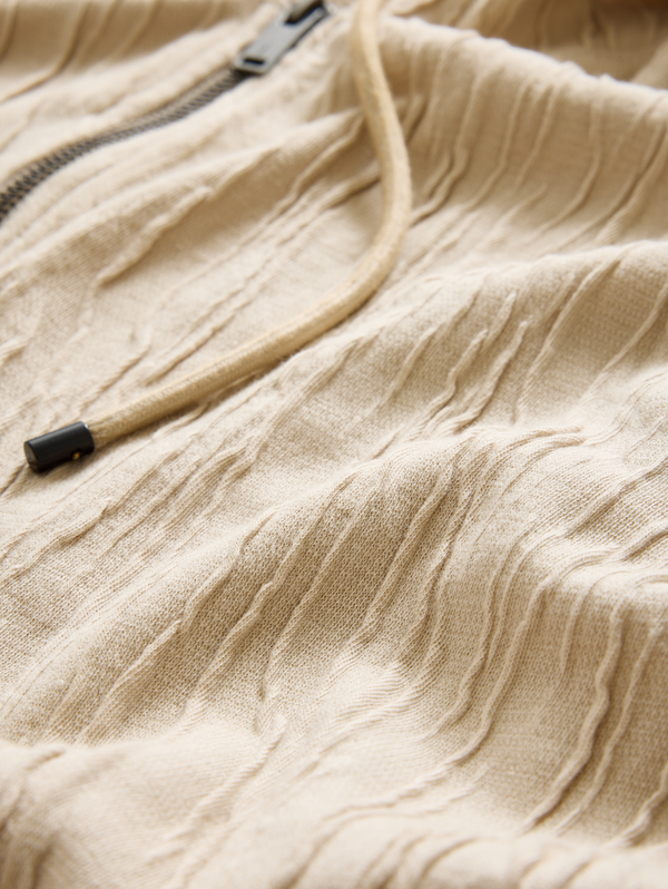 IHSAN FULL ZIP HOOD WITH TEXTURE