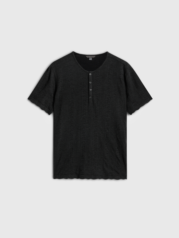 MADOC SS HENLEY IN TEXTURE JACQUARD