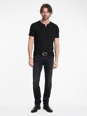 MADOC SS HENLEY IN TEXTURE JACQUARD