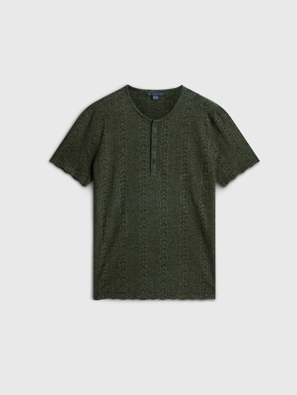 MADOC SS HENLEY IN TEXTURE JACQUARD