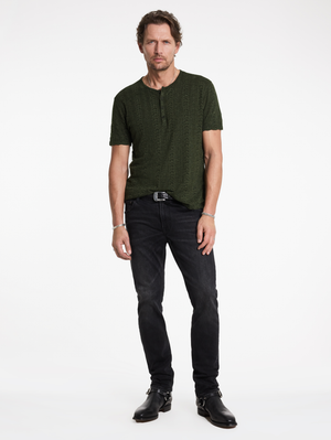MADOC SS HENLEY IN TEXTURE JACQUARD