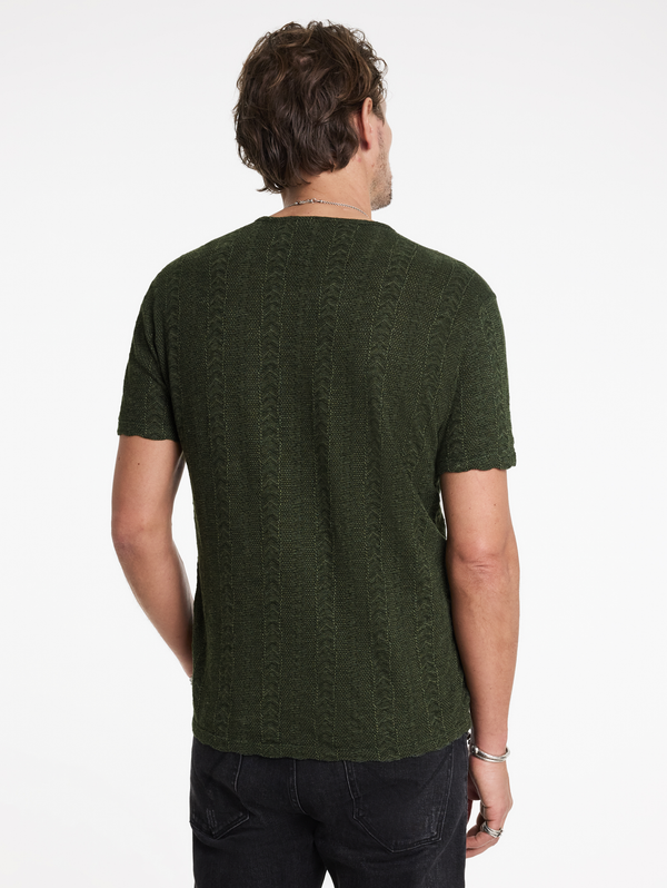 MADOC SS HENLEY IN TEXTURE JACQUARD