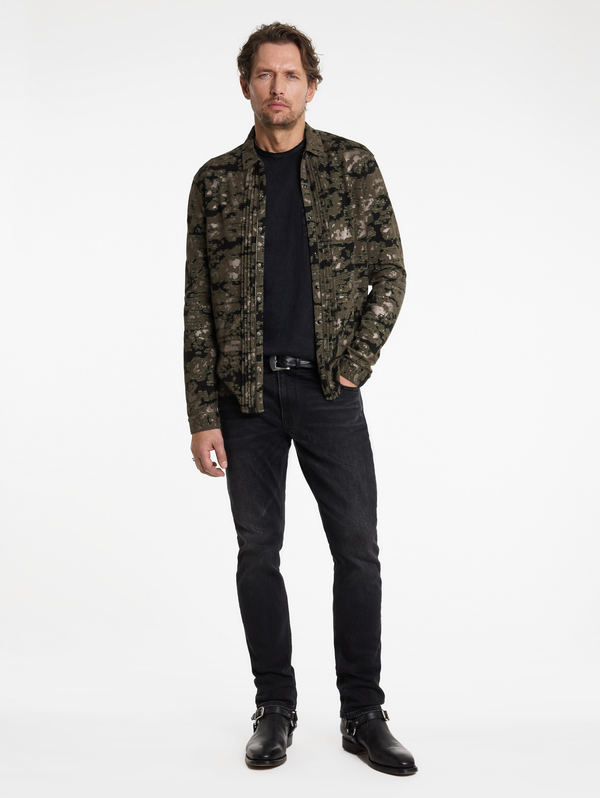 JACKSON LS PRINTED SHIRT WITH ZIPPER TEETH