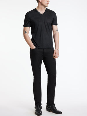WOOSTER SLIM FIT LINEN V-NECK