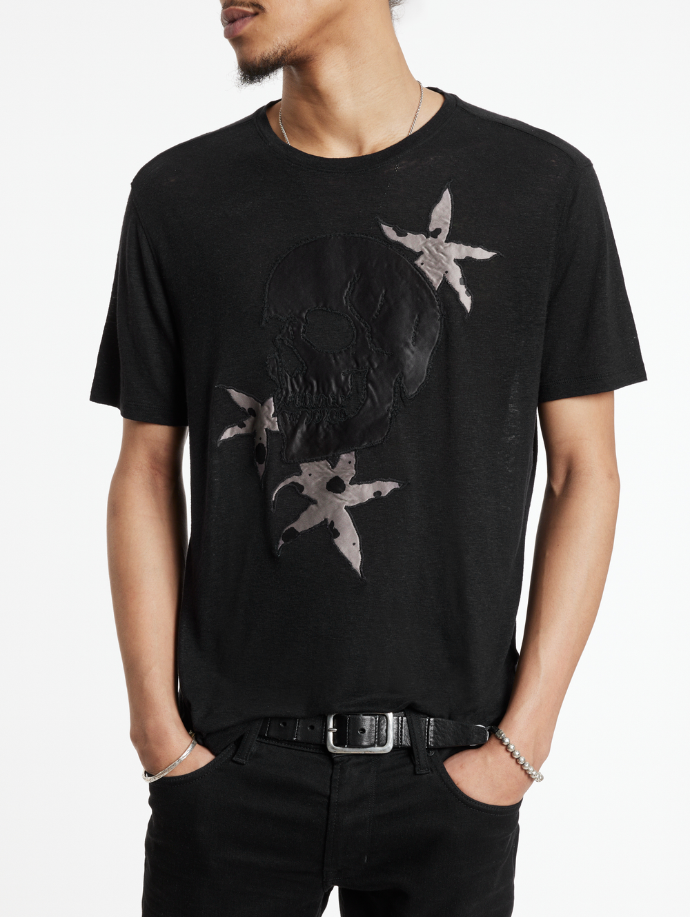 SS CREW TEE - FLORAL SKULL