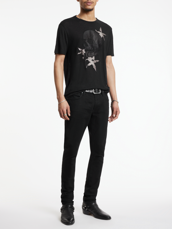SS CREW TEE - FLORAL SKULL