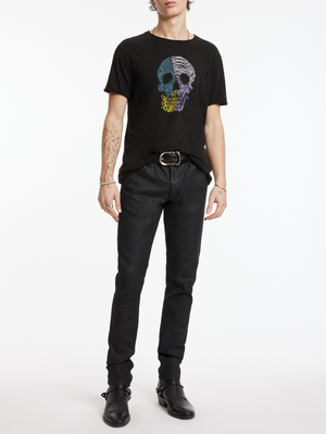 SS RAW EDGE TEE VINTAGE WASH - PATTERN SKULL