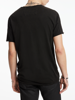SS RAW EDGE TEE VINTAGE WASH - PATTERN SKULL