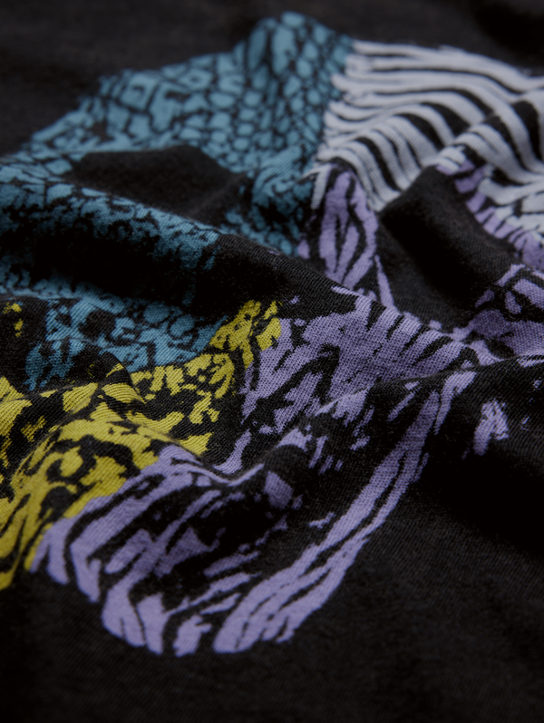 SS RAW EDGE TEE VINTAGE WASH - PATTERN SKULL