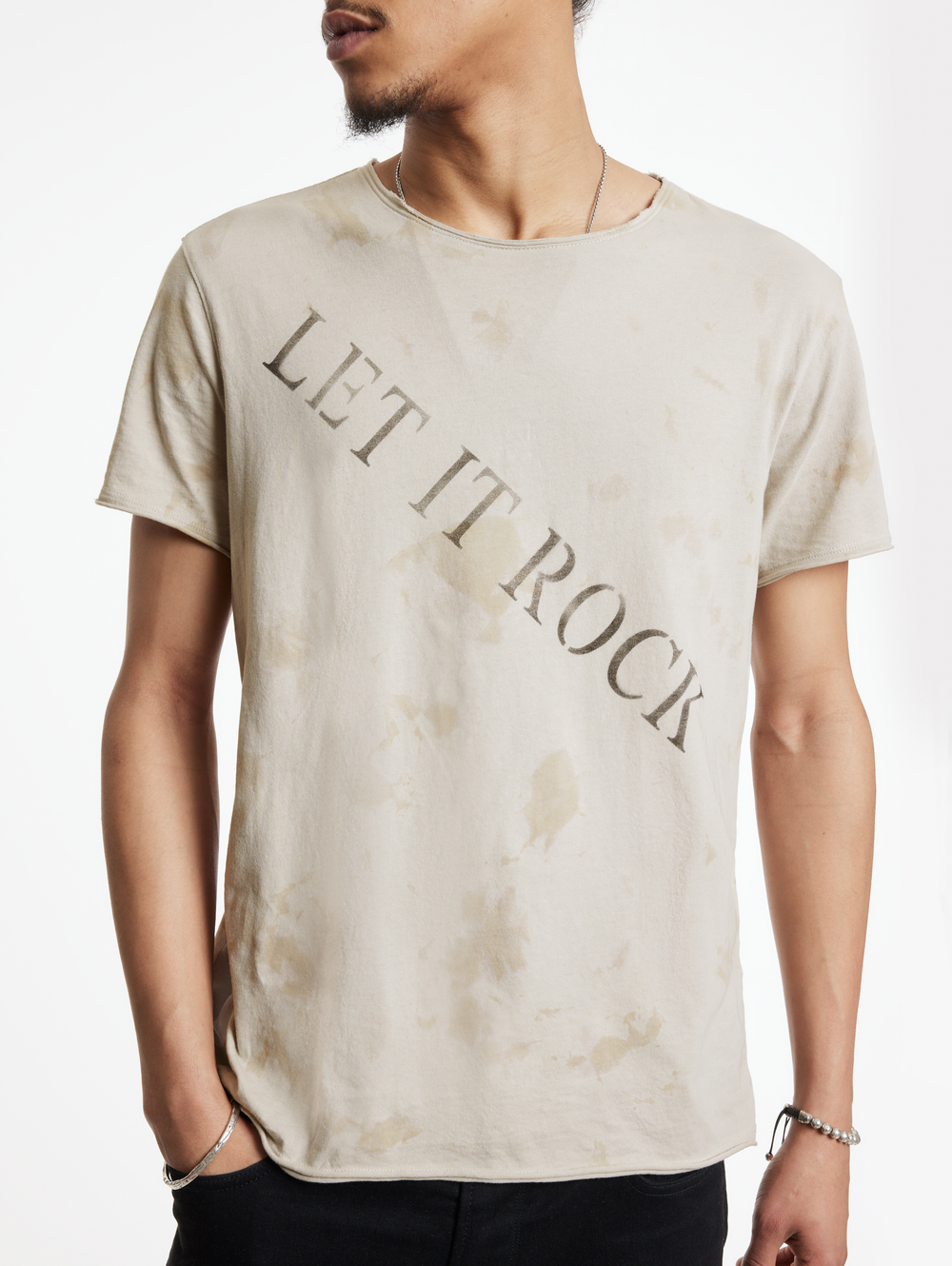 SS RAW EDGE TEE - LET IT ROCK