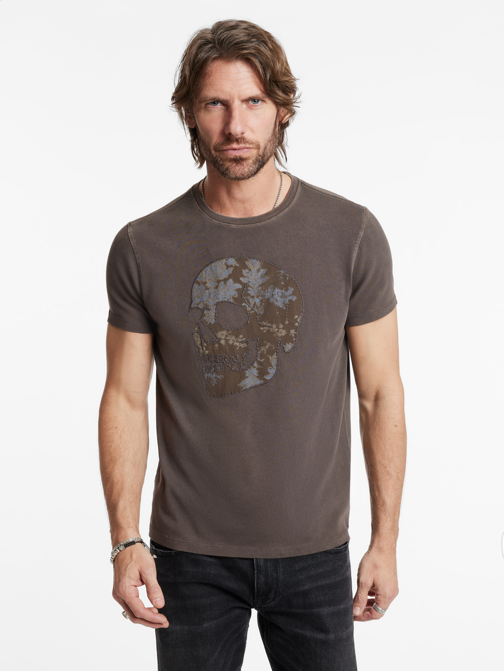 SS CREW TEE - APPLIQUE SKULL