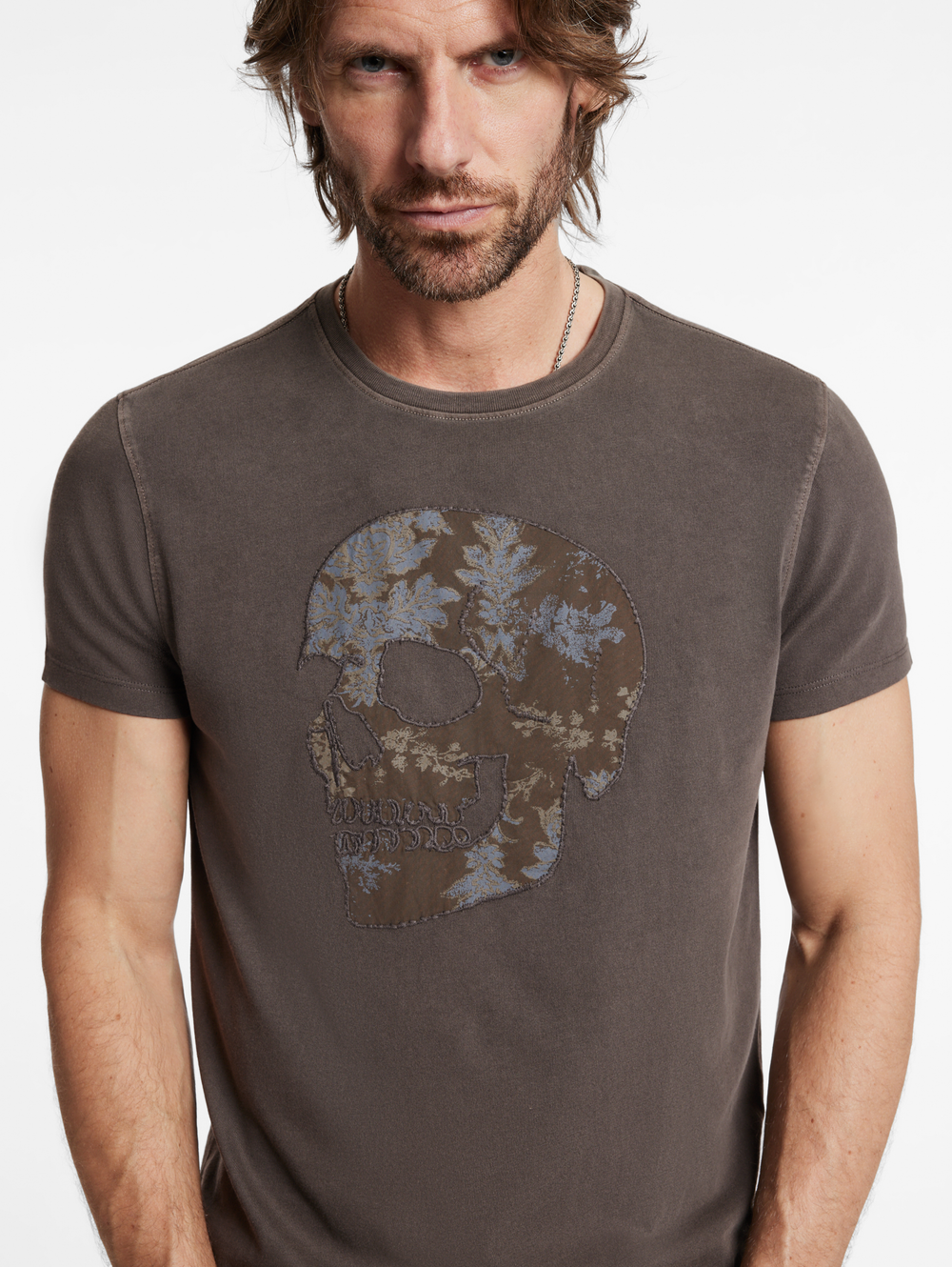SS CREW TEE - APPLIQUE SKULL