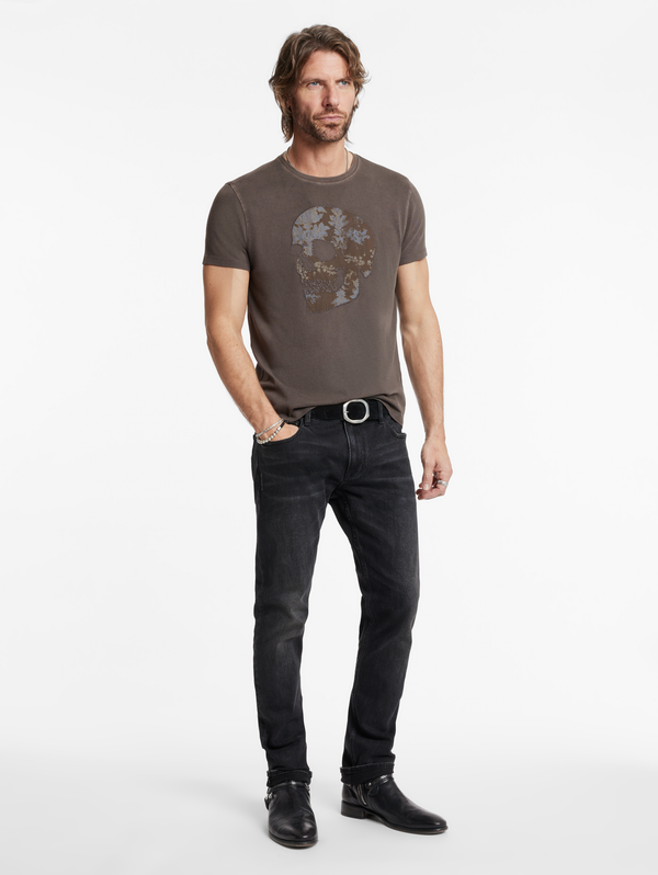 SS CREW TEE - APPLIQUE SKULL