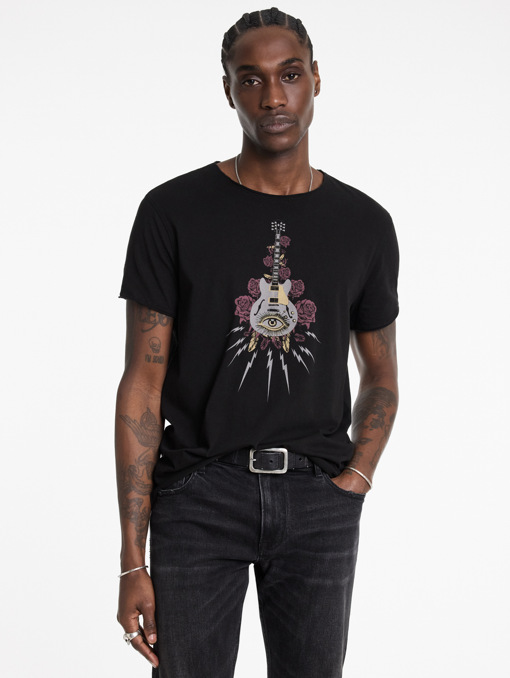 SS RAW EDGE TEE - GUITAR