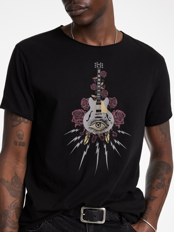 SS RAW EDGE TEE - GUITAR