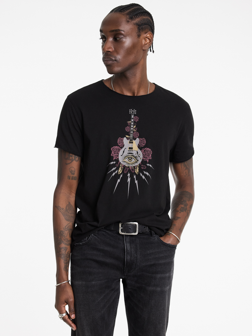 SS RAW EDGE TEE - GUITAR