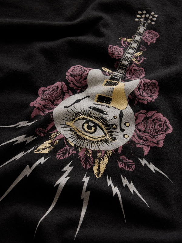 SS RAW EDGE TEE - GUITAR