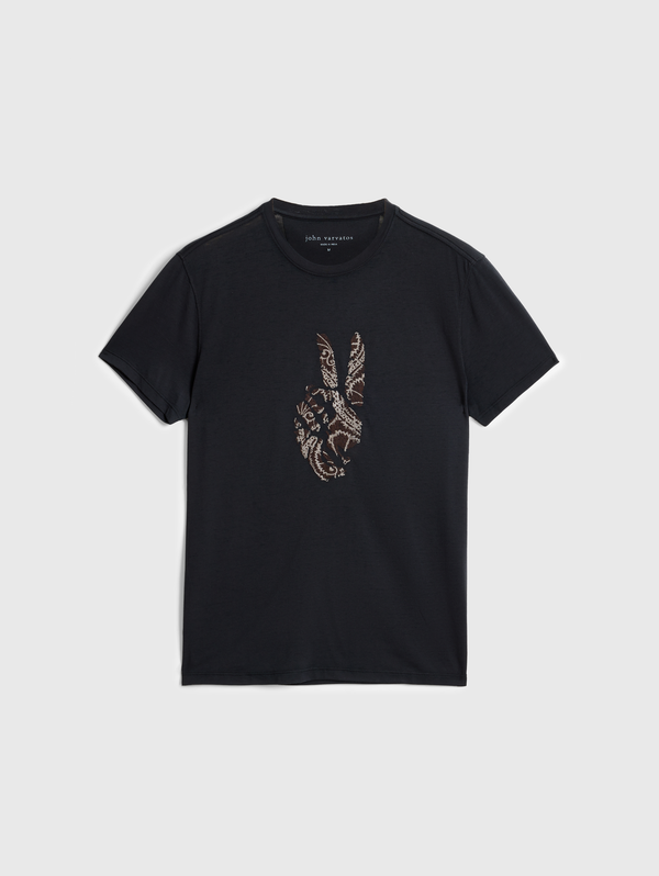 SS CREW TEE - PEACE EMBROIDERY