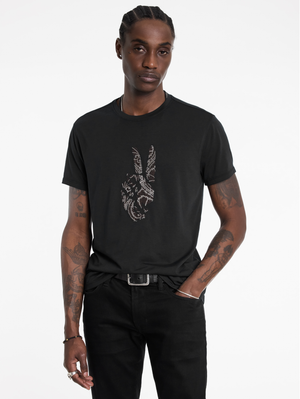 SS CREW TEE - PEACE EMBROIDERY